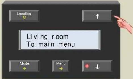 Location Living room To main menu Mode Menu