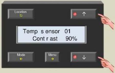 Location Temp s ensor 01 Cont r ast 90% Mode Menu