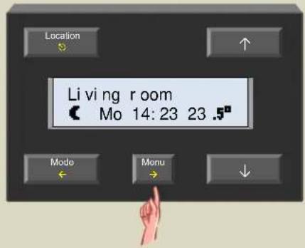 Location Li v i ng r oom Mo 14:23 23 .5° Mode Menu
