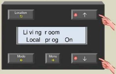 Location Living room Local prog On Mode Menu