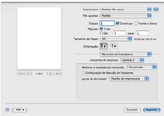 Impressora: Brother HL-wave Pré-ajustes: Padrão Cóplas: 1 Contínuas Frente e Verso Páginas: Tudo De: 1 para: 1 Tamanho do Papel: A4 29,99 por 29,70 cm Orientação: Recursos da Impressora Conjuntos de recursos: General 2 Melhorar o resultado de impressão: Desativada Configuração de Redução de Fantasmas Ajuste de densidade: Padrão da Impressora PDF Cancelar Imprime
