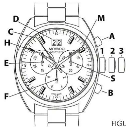 MOVADO DATAGON 1 2 3 S B M A D C H E F 22 50 67 10 25 15 30 45 8 13 30 FIGU