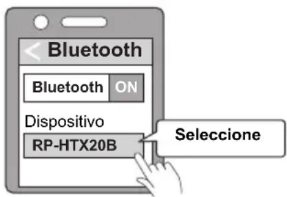Bluetooth Bluetooth ON Dispositivo RP-HTX20B Selecione