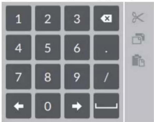 1 2 3 4 5 6 . 7 8 9 / ← 0 → ↙