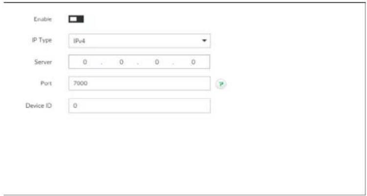 Enable IP Type IPv4 Server 0 . 0 . 0 . 0 Port 7000 Device ID 0