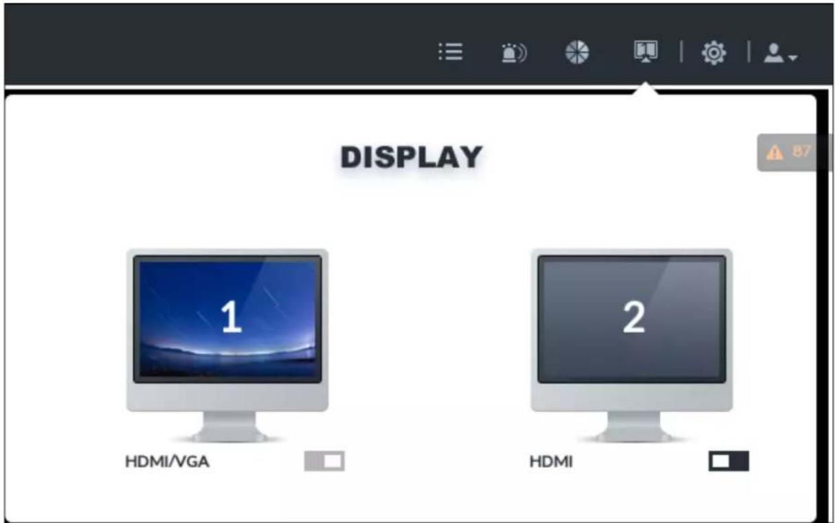 DISPLAY 1 HDMI/VGA 2 HDMI