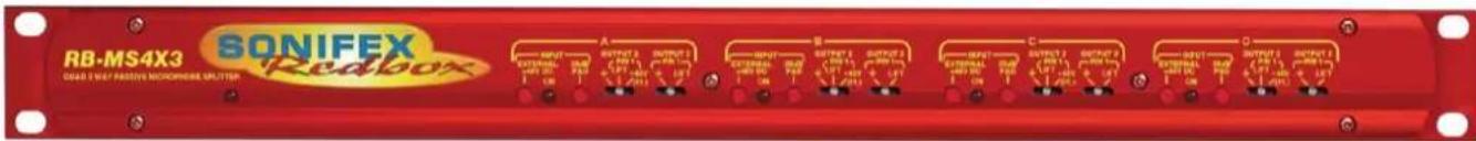 RB-MS4X3 SONIFEX Redgox Coad 1 NET PASSIVE MICROPHONE SPLITTER