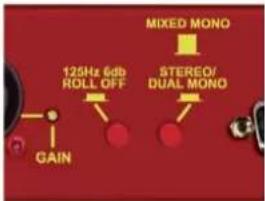 MIXED MONO 125Hz 6db ROLL OFF STEREO/ DUAL MONO GAIN