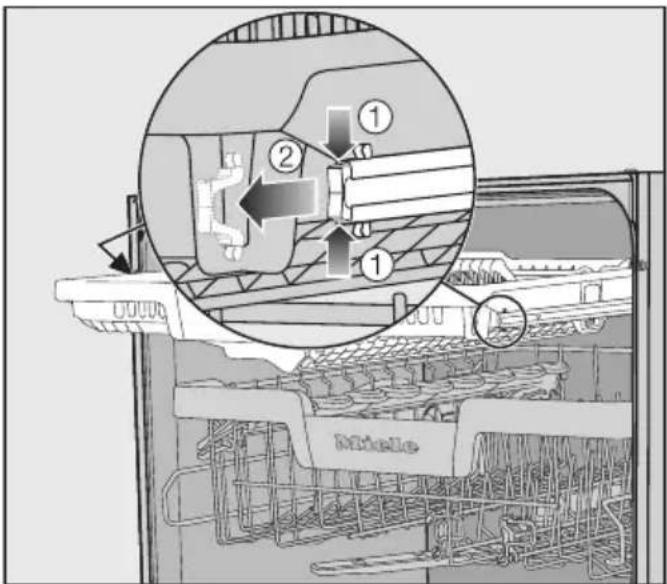 MIELE G 5310 SCi - Retirar a gaveta para talheres (caso exista) - 1