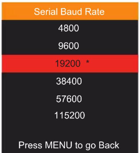 Gefen EXT-4K600A - Main ▶ System ▶ Serial Baud Rate - 1