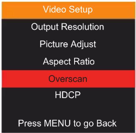 Gefen EXT-4K600A - Video Setup ▶ Overscan - 1