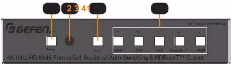 23 41 G E F E N . EXT-IK600A-MT-S1-HDTLS- 4K Ultra HD Multi-Format 5x1 Scaler w/ Auto-Switching & HDBase™ Output