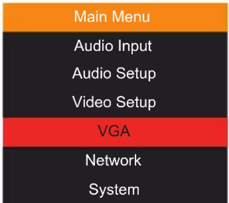 Gefen EXT-4K600A - Main ▶ VGA Menu - 1
