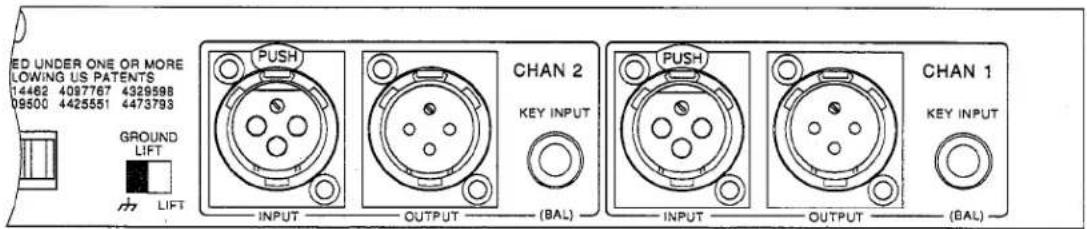 ED UNDER ONE OR MORE LOWING US PATENTS 14462 4097767 4329598 09500 4425551 4473793 GROUND LIFT INPUT OUTPUT (BAL) CHAN 2 KEY INPUT PUSH PUSH CHANNEL 1 KEY INPUT (BAL)