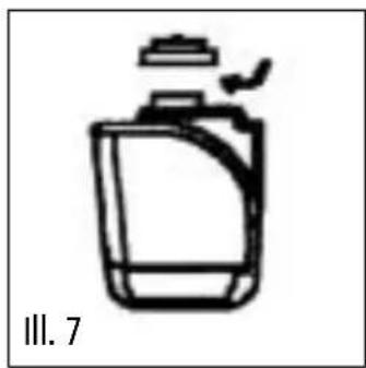 Simple line drawing of a spray bottle with label III. 7 (no text or symbols on the bottle itself)