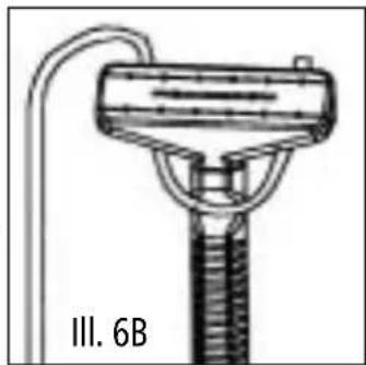 Technical line drawing of a mechanical device with a cylindrical base and connecting rod (no text or symbols)