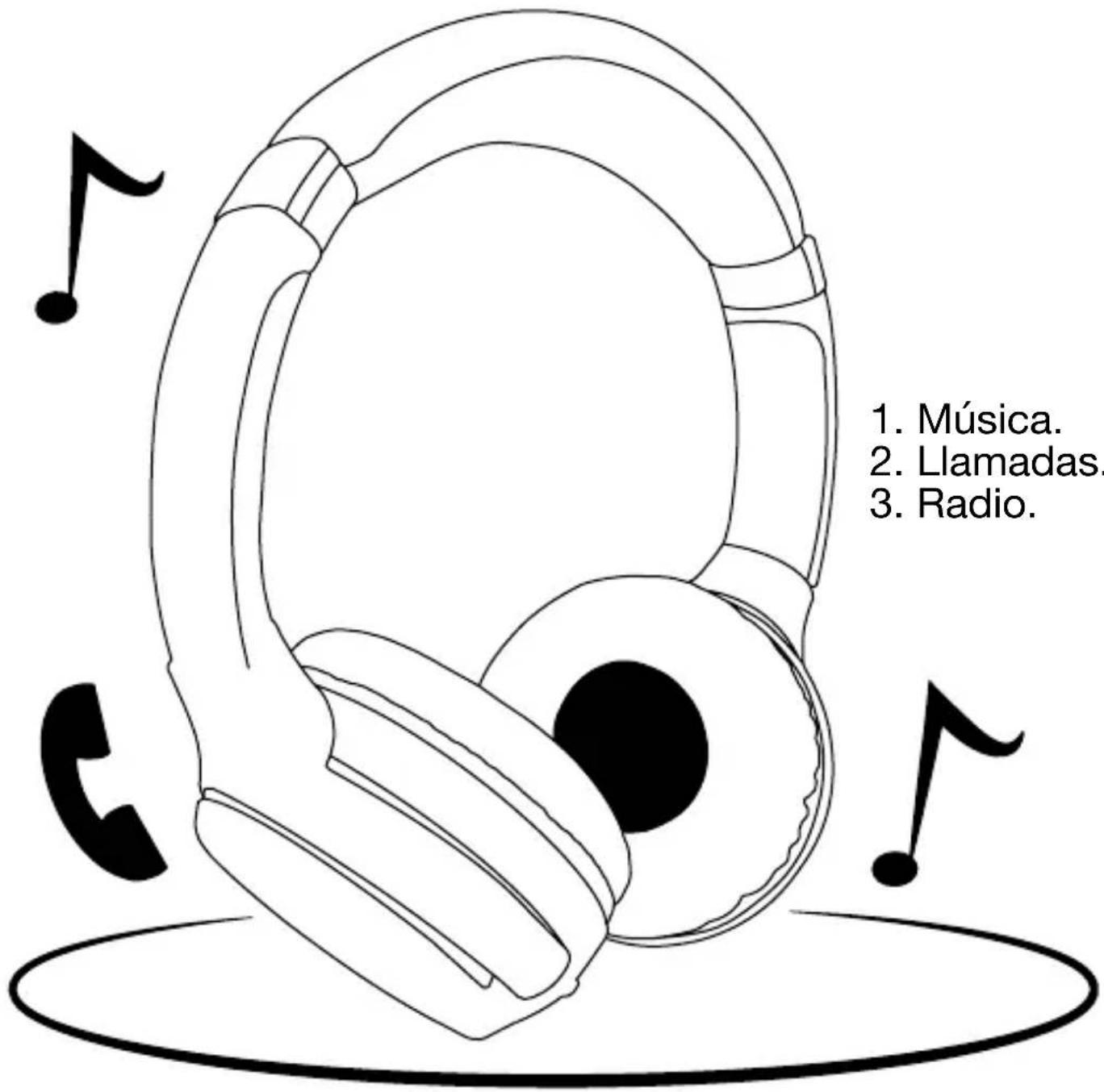 1. Música. 2. Llamadas. 3. Radio.