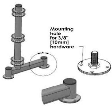 Mounting hole for 3/8" [10mm] hardware