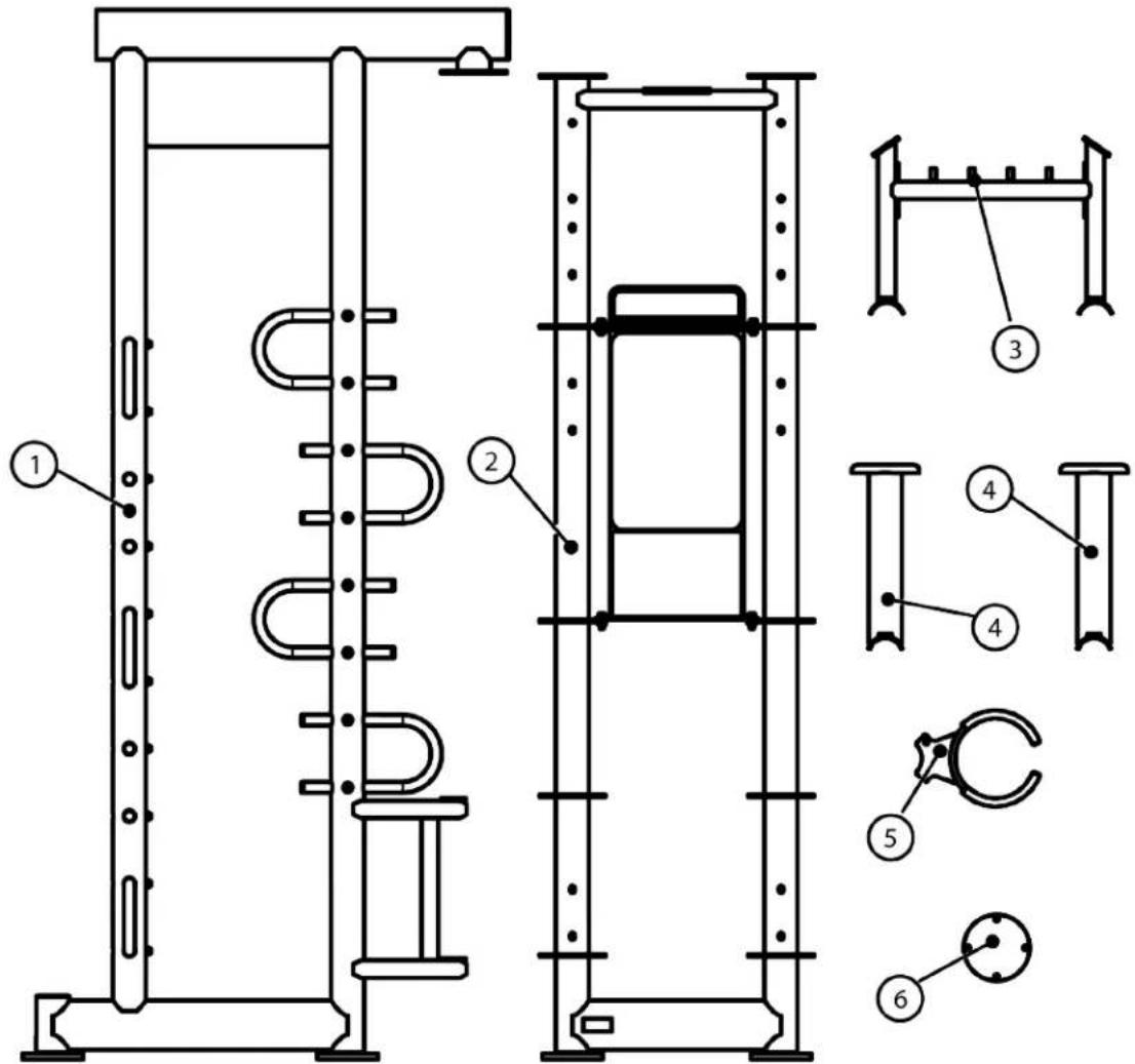 Technical schematic diagram of a mechanical or electrical component with numbered parts and labeled features