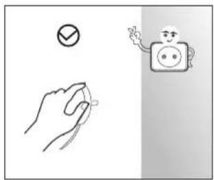Diagram showing hand holding checkmark and pointing at a smiling face, with a checkmark symbol above the hand.