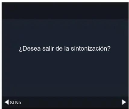 ¿Desea salir de la sintonización? SI No