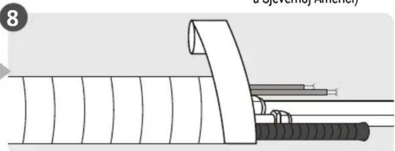 Diagram of a cable assembly with coiled and straight cables, no text or symbols present