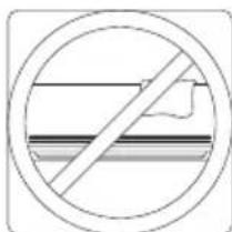 Prohibition sign with diagonal line crossing over a striped background (no text or symbols)