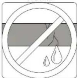 Prohibition sign with crossed-out circle and water droplet symbol, indicating no pollution or discharge