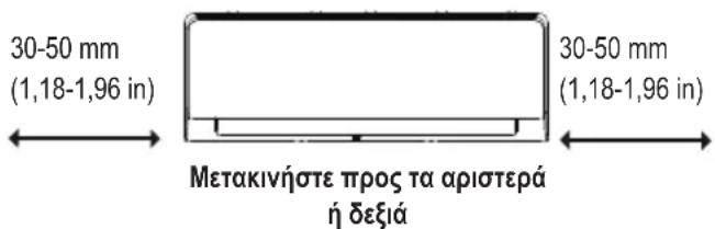 30-50 mm (1,18-1,96 in) 30-50 mm (1,18-1,96 in) Μετακινήστε προς τα αριστερά ή δεξιά