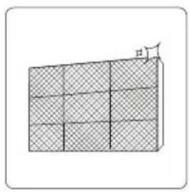 Diagram of a 3D grid structure with a small directional arrow, no text or symbols present