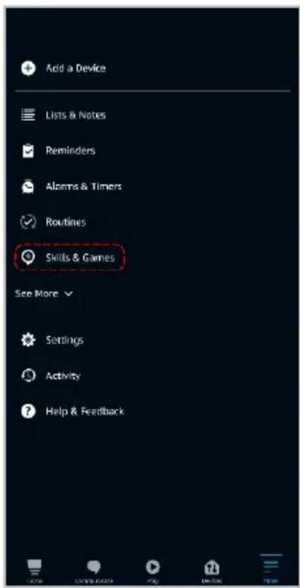 Add a Device Lists & Notes Reminders Alarms & Timers Routines Skills & Games See More Settings Activity Help & Feedback