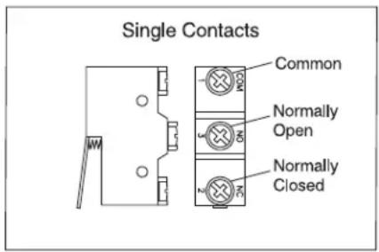 Single Contacts Common Normally Open Normally Closed