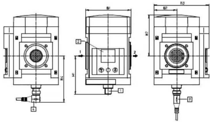 Festo SFAM-62-1000L-TG12-2SA-M12 - Dimensiones SFAM-90 - 1