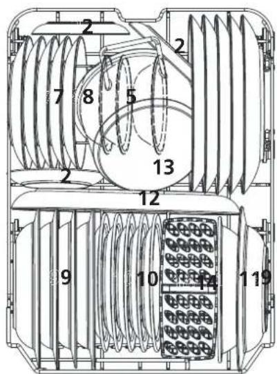 Technical diagram of a mechanical device with numbered components for identification