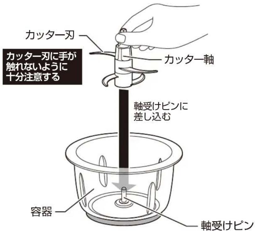 Yamazen MFD-G500 - きざみカッターを取りつけて食材を入れる - 1
