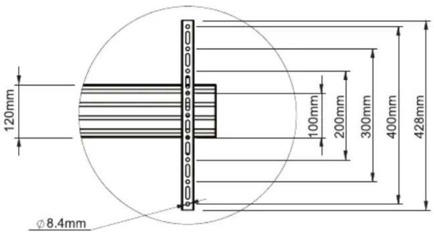 120mm 100mm 200mm 300mm 400mm 428mm φ8.4mm