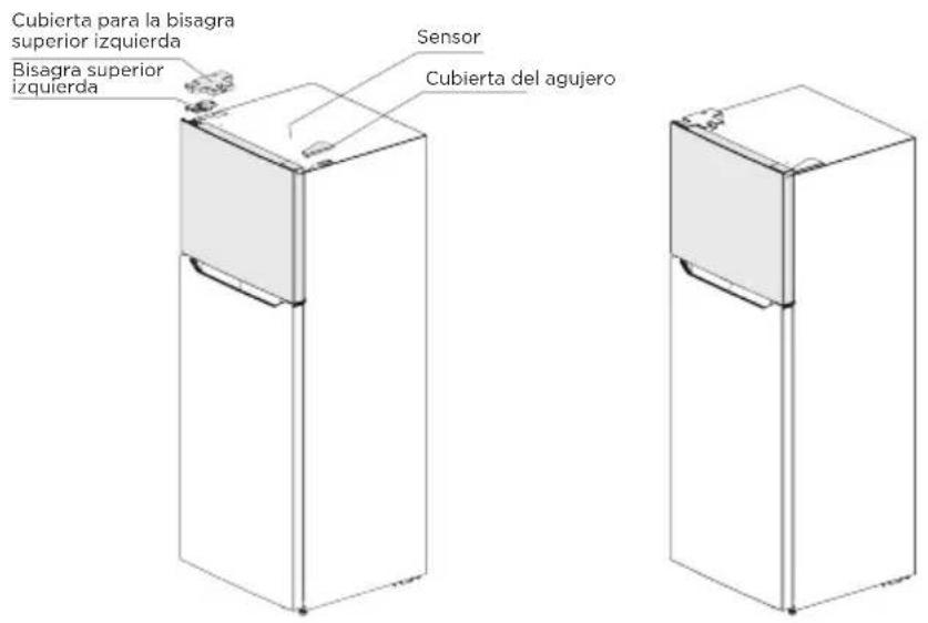 Cubierta para la bisagra superior izquierda Bisagra superior izquierda Sensor Cubierta del agujero