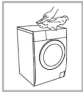 BRANDT WFB394QWP - Limpieza del exterior de la lavadora - 1