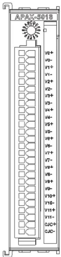 APAX-5018 V0+ V0- V1+ V1- V2+ V2- V3+ V3- V4+ V4- V5+ V5- V6+ V6- V7+ V7- V8+ V8- V9+ V9- V10+ V10- V11+ V11- CJC+ CJC-