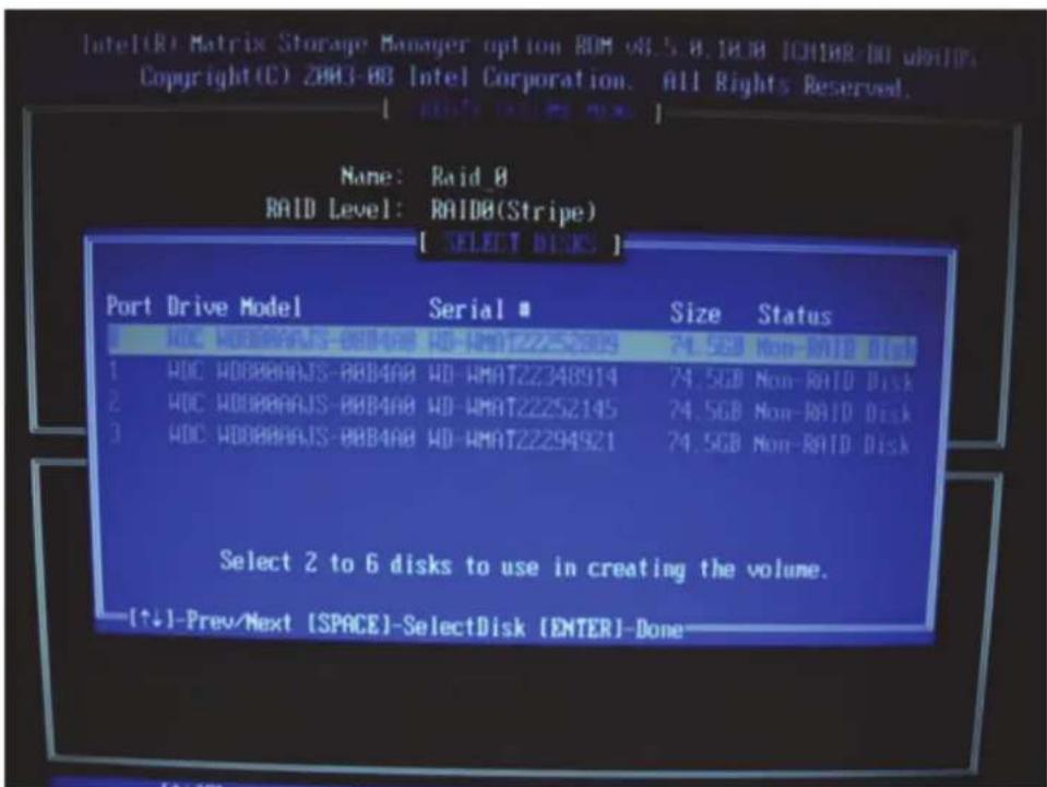 None: Raid_0 RAID Level: RAID0(Stripe) [ SELECT DISKS ] Port Drive Model Serial ■ Size Status 1 ADC WD0000AJS-00B4A0 WD-RMAT22252009 74.5GB Non-RATD Disk 1 ADC WD0000AJS-00B4A0 WD-RMAT22348914 74.5GB Non-RATD Disk 2 ADC WD0000AJS-00B4A0 WD-RMAT22252145 74.5GB Non-RATD Disk 3 ADC WD0000AJS-00B4A0 WD-…