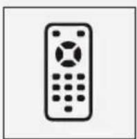 Simple line drawing of a remote control with no text or symbols