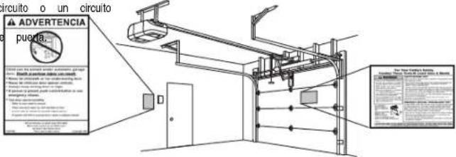 LiftMaster ATSW - Conecte el control de la puerta al operador de puesta Coloque las etiquetas de advertencia - 4