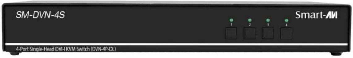 SM-DVN-4S Smart-AM 1 2 3 4 4-Port Single-Head DVI-I KVM Switch (DVN-4P-DL)
