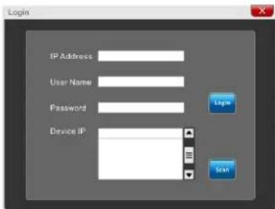 Login IP Address User Name Password Device IP Login Start