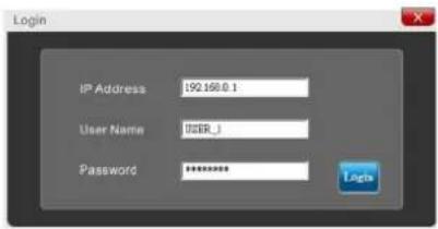 Login IP Address 192.168.0.1 User Name USER_1 Password ******** Login