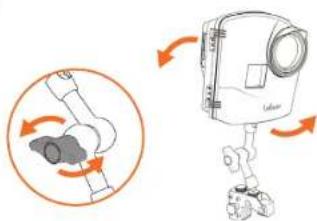 Diagram illustrating robot arm rotation and movement, showing hand positioning and motion arrows
