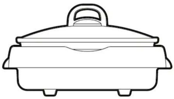 Line drawing of a standard rice cooker (no text or symbols)
