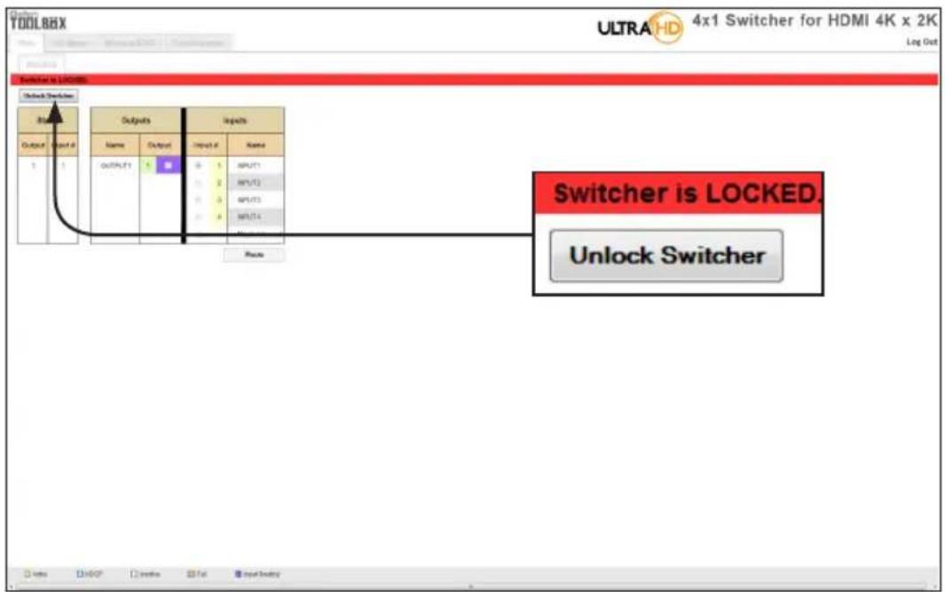 Switcher is LOCKED. Unlock Switcher