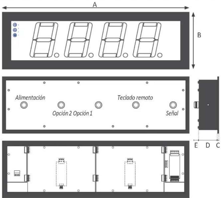 A B Alimentación Opción 2 Opción 1 Teclado remoto Señal E D C