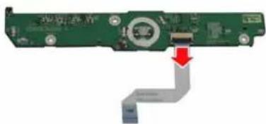 Green circuit board with connector and cable, showing a red arrow pointing to a component (no text or symbols visible)